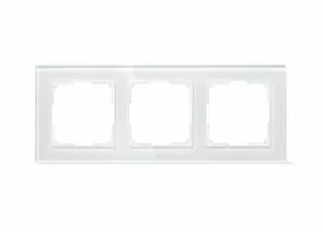 695316 - Smartbuy Нептун Рамка 3-местная стекло белая (SBE-05w-Glass-FR-3) (1)