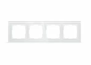 695317 - Smartbuy Нептун Рамка 4-местная стекло белая (SBE-05w-Glass-FR-4) (1)