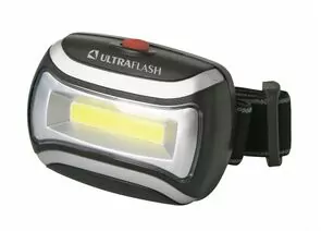 641294 - Ultraflash фонарь налобный LED5380 (3xR03) 1св/д COB(100lm), 3W, 3 реж., черный/пластик (1)