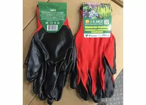 768678 - Перчатки хоз. сад. нейлон с нитрил. покрыт. полуоблив черно-красные  L(р9) 1-2.sale  E1M (1)