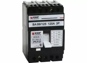 458267 - EKF Автоматический выключатель ВА-99 125/80А 3P 25кА mccb99-125-80 (1)