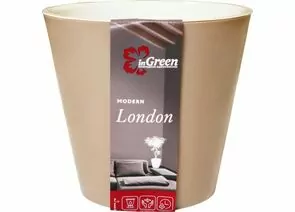738185 - Горшок для цветов London D=125мм (1л) со вставкой, Молочный шоколад, пластик ING1552МШОК InGreen (1)