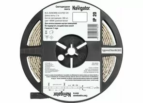 642295 - Navigator Лента св/д 12V 4.8W/m 60LED/m IP20 6000K 6K 5м NLS-3528СW60-4.8-IP20-12V(ц.за1м) (5!) 7176 (1)