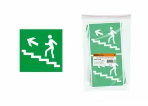 379319 - TDM знак 150х150мм Направление к эвакуационному выходупо лестнице налево вверх (10!) SQ0817-0048 (1)
