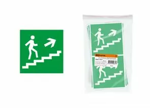 379320 - TDM знак 150х150мм Направление к эвакуационному выходу по лестнице направо вверх (10!) SQ0817-0047 (1)