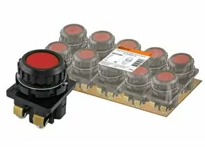 699973 - TDM Выключатель кнопочный КЕ 011-У2 исп.3 красный 2р 10A 660B IP40(10!) SQ0753-0007 (1)