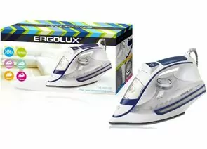 650683 - Утюг паровой электр. ERGOLUX ELX-SI03-C35 керамика, 2600W 220-240V белый/синий (1)