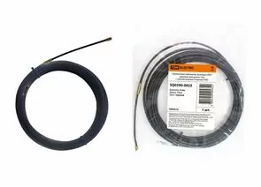 717164 - TDM Нейлоновая кабельная протяжка (зонд) НКП d4мм 15м с наконечниками (черная) (10!) SQ0590-0023 (1)