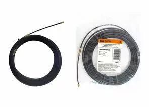 717166 - TDM Нейлоновая кабельная протяжка (зонд) НКП d4мм 25м с наконечниками (черная) (5!) SQ0590-0025 (1)