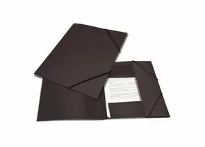 321635 - Папка на резинках BRAUBERG Contract черная, до 300 листов, 0,5мм, бизнес-класс (1)