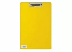 321916 - Доска-планшет BRAUBERG Comfort с верхним прижимом А4, 23*35см, картон/ПВХ, желтая, 222662 (1)
