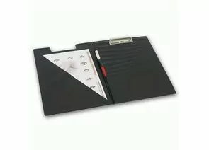321929 - Папка-планшет BRAUBERG с верхним прижимом и крышкой А4 картон/ПВХ, черная (удвоенный срок службы) (1)