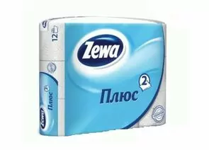 324522 - Бумага туалетная ZEWA Plus, 2-х слойная, спайка 12шт.х23м, белая, 144090, ш/к 08529 (1)