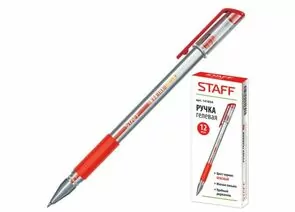 641497 - Ручка гелевая STAFF 0,5мм, красная 141824 (1)