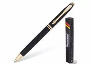 664634 - Ручка шарик. BRAUBERG бизнес-класса De luxe Black, корпус чер., золот. детали, 1мм, синяя 141411 (1)