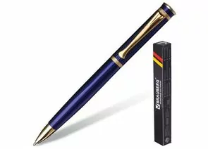 664638 - Ручка шарик. BRAUBERG бизнес-класса Perfect Blue, корпус синий, золот. детали, 1мм, синяя 141415 (1)