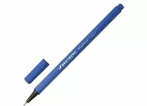 664745 - Ручка капиллярная BRAUBERG Aero, трехгранная, метал. наконечник, 0,4 мм, синяя 142253 (1)