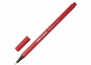 664746 - Ручка капиллярная BRAUBERG Aero, трехгранная, метал. наконечник, 0,4 мм, красная, 142254 (1)
