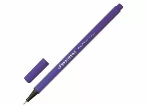 664747 - Ручка капиллярная BRAUBERG Aero, трехгранная, метал. наконечник, 0,4 мм, фиолетовая, 142255 (1)