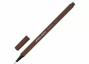 664749 - Ручка капиллярная BRAUBERG Aero, трехгранная, метал. наконечник, 0,4 мм, коричневая, 142257 (1)