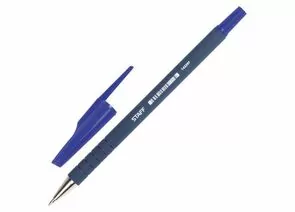 664758 - Ручка шарик. STAFF, корпус прорезиненный синий, узел 0,7мм, линия 0,35мм, синяя 142397 (1)