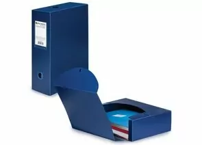 665261 - Короб архив. BRAUBERG Energy, пластик, 10 см (на 900 л.), разборный, синий, 0,9 мм, 235375 (1)