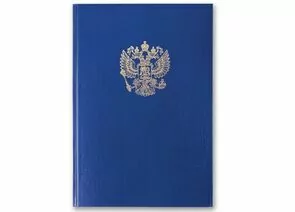 665290 - Книга учета 96 л., А4, 200х290 мм, BRAUBERG, клетка, бумвинил, герб, фольга, блок офсет, 130141 (1)