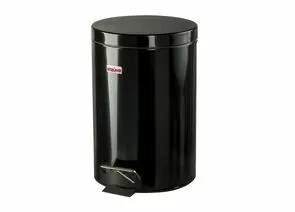 675500 - Ведро-контейнер д/мусора с педалью Лайма 12 л, глянцевое, цвет черный, 602850 (1)