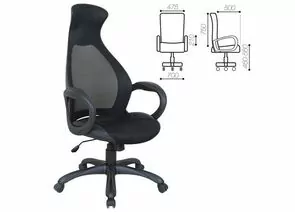 683531 - Кресло офисное BRABIX Genesis EX-517, пластик черный, ткань/экокожа/сетка черная, 531574 (1)