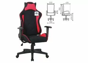 683549 - Кресло компьютерное BRABIX GT Racer GM-101, подушка, ткань, черное/красное (1)