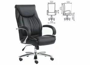 683554 - Кресло офисное BRABIX Advance EX-575, хром, экокожа, черное (1)
