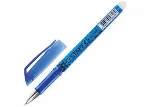 683731 - Ручка стираемая гелевая STAFF, хромированные детали, узел 0,5 мм,линия 0,35 мм, синяя, 142494 (1)