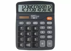 683814 - Калькулятор STAFF PLUS настол. DC-111, батарейка АА, 12разр., двойное питание, 180x145 мм, 250427 (1)