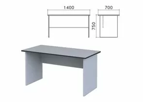 696059 - Стол письменный Монолит (ш1400*г700*в750 мм), цвет серый, 640091 (1)