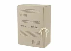 744207 - Короб архивный STAFF, 150 мм, переплетный картон, 2 хлопчатобумажные завязки, до 1400л., 110931 (1)