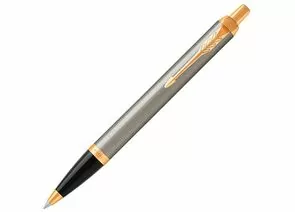 745862 - Ручка шариковая PARKER IM Core Brushed Metal GT, корпус серебристый матовый лак, позолоченные дета (1)