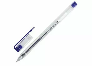 746026 - Ручка гелевая STAFF Basic, СИНЯЯ, корпус прозрачный, хромированные детали, узел 0,5 мм, линия пись (1)