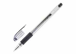 746163 - Ручка гелевая с грипом CROWN Hi-Jell Needle Grip, ЧЕРНАЯ, узел 0,7 мм, линия письма 0,5 мм, HJR-50 (1)