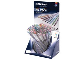 746252 - Ручка шариковая масляная PENSAN My-Tech Colored, палитра яркихцв. АССОРТИ, 0,7 мм, дисплей, 2240, (1)