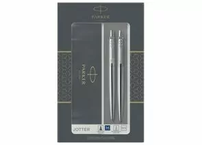 746336 - Набор PARKER Jotter Stainless Steel CT: шариковая ручка синяя и механический карандаш, 2093256 (1)