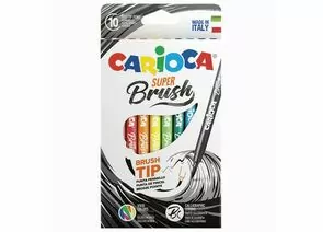 746787 - Фломастеры с наконечником-кистью CARIOCA (Италия) Super Brush, 10 цветов, смываемые, 42937 (1)