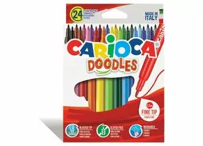 746791 - Фломастеры CARIOCA (Италия) Doodles, 24 цвета, суперсмываемые, 42315 (1)