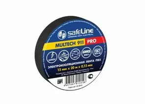 18728 - Safeline изолента ПВХ 15/20 черная, 150мкм, арт.9360 (1)