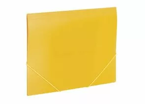 748648 - Папка на резинках BRAUBERG Office, желтая, до 300 листов, 500 мкм, 228082 (1)