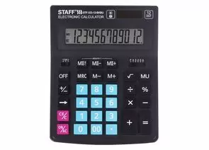 749954 - Калькулятор настольный STAFF PLUS STF-333-BKBU ( 200x154 мм) 12 разрядов, ЧЕРНО-СИНИЙ, 250461 (1)