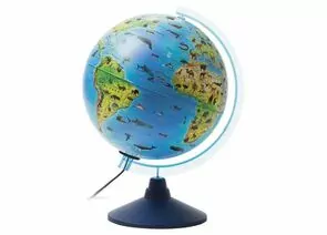 750618 - Глобус зоогеографический GLOBEN Классик Евро, диаметр 250 мм, с подсветкой, детский, Ке012500270 (1)