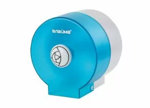 750932 - Диспенсер для туалетной бумаги в стандартных рулонах, КРУГЛЫЙ, тонированный голубой, ЛАЙМА, 605045 (1)