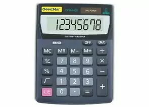 321407 - Калькулятор ОФИСМАГ настольный OFM-1808, 8 разрядов, двойное питание, 140х105мм (1)