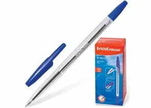 323813 - Ручка шариковая ERICH KRAUSE R-301, 1мм, синяя, корпус прозрач. 22029 (1)