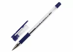 664764 - Ручка шарик. BRAUBERG X-Writer, узел 0,7мм, линия 0,35мм, рез. упор, синяя 142403 (1)